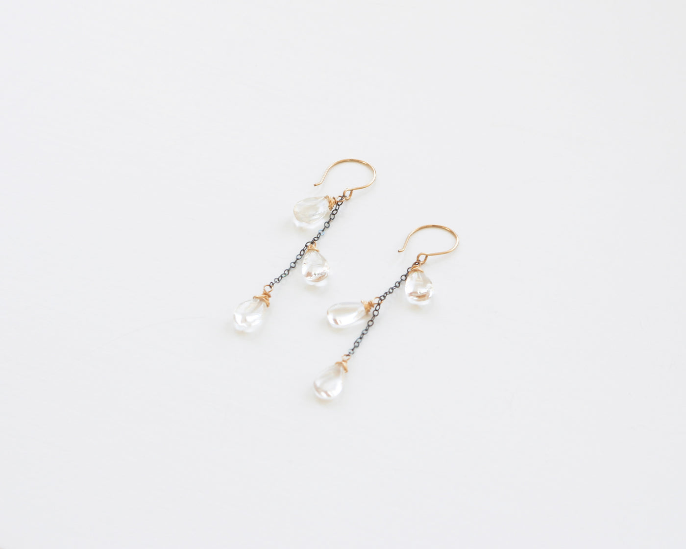Dangle Earrings with Teardrop Stones