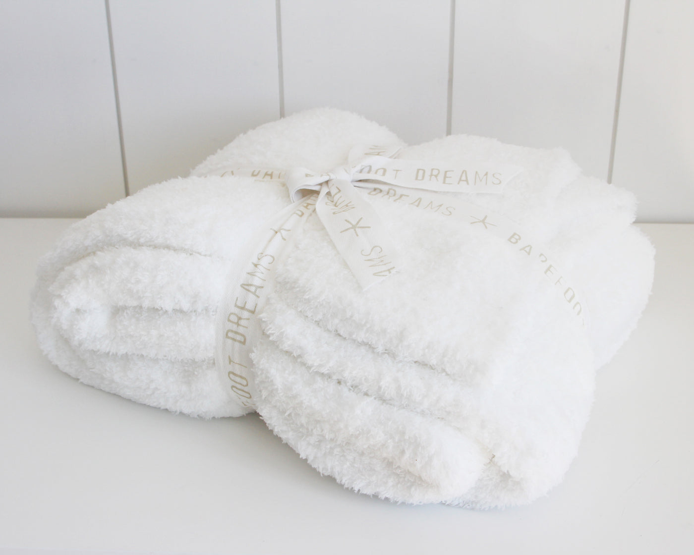 Barefoot Dreams White Ribbed Throw