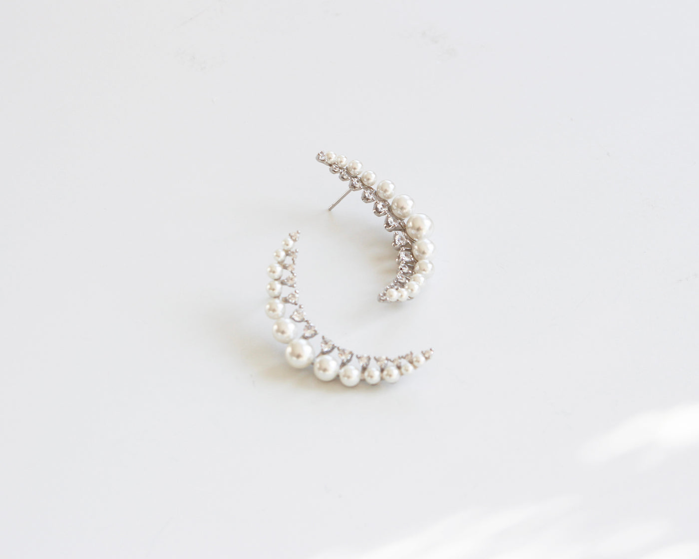 Silver Crescent Earrings