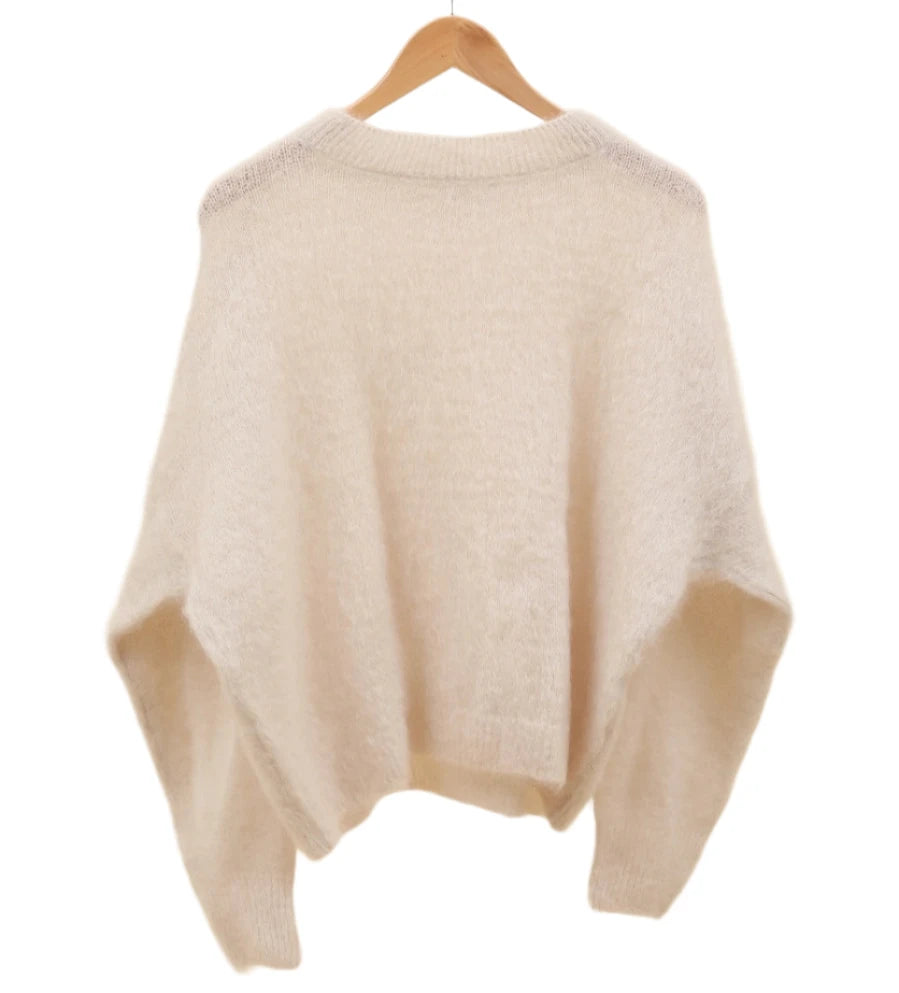 Light Beige Mohair<br>Crewneck Sweater