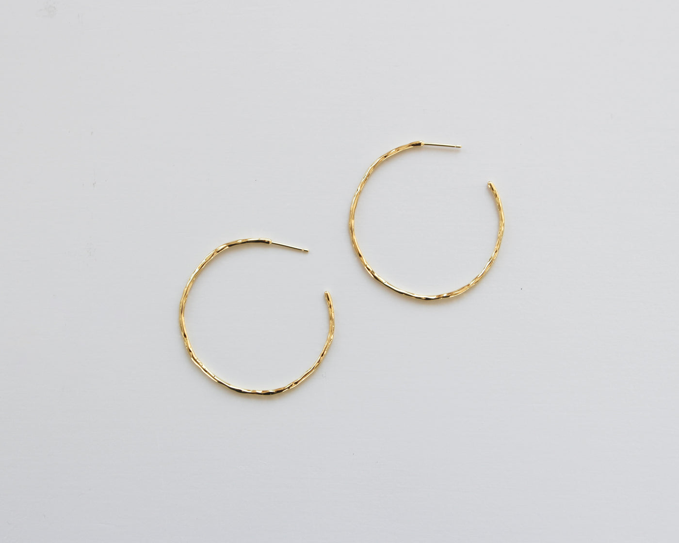 Large Textured Gold Hoop Earrings