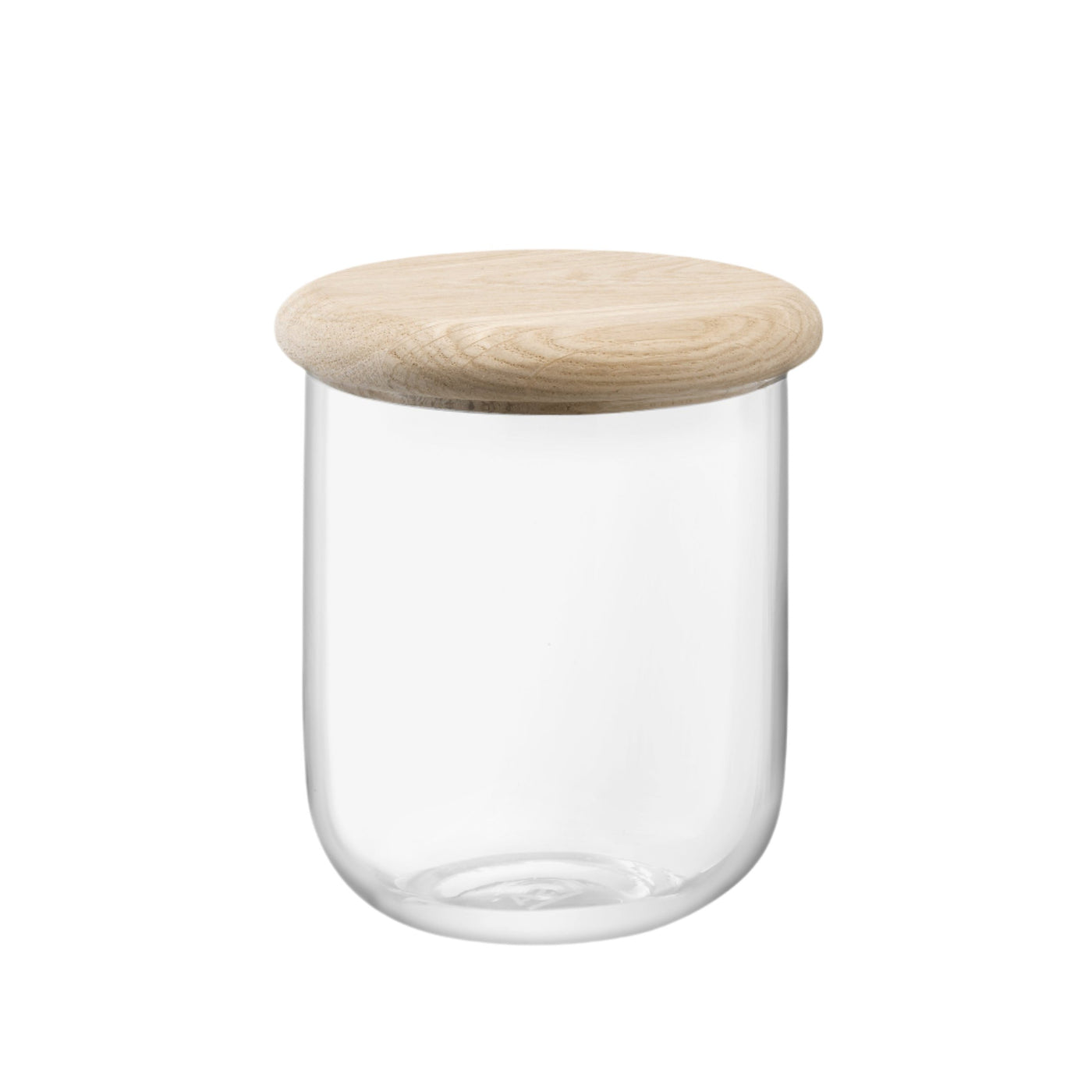 5" Clear Glass Canister with Wood Lid