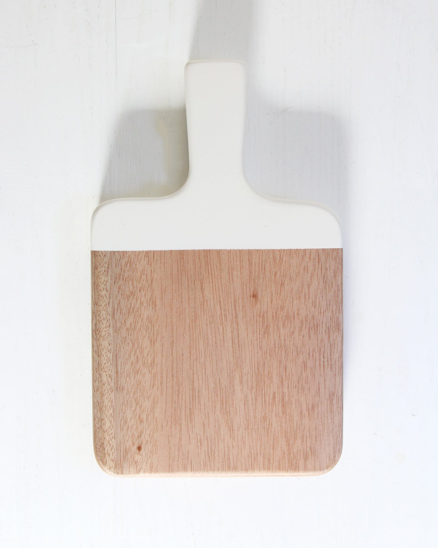 Small Wooden Board with White Handle