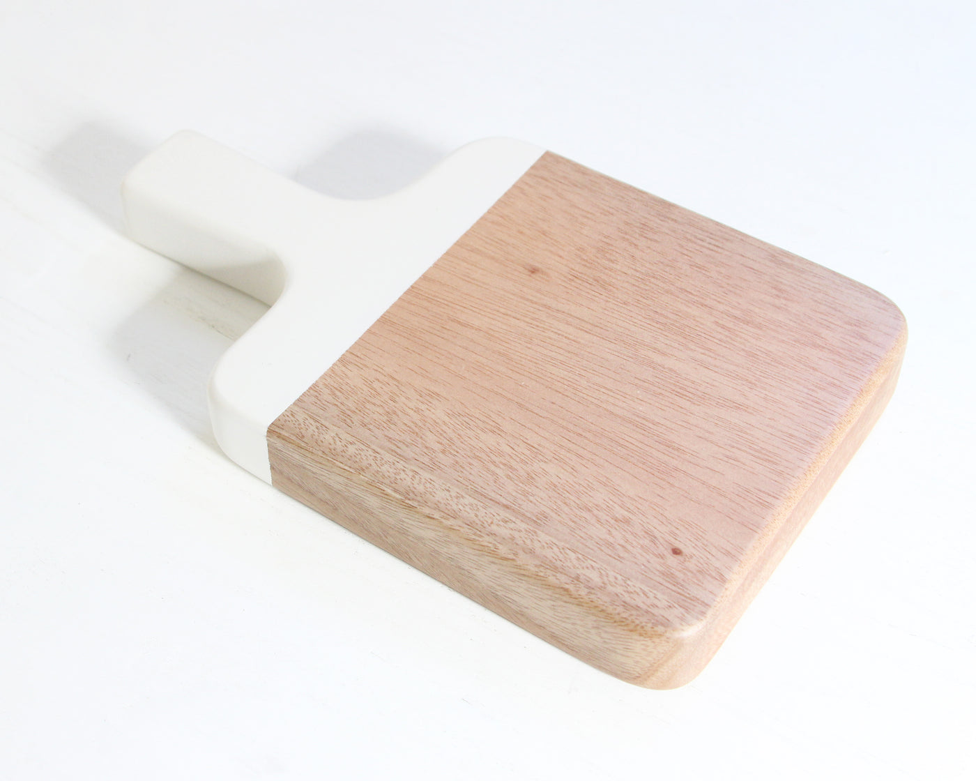Small Wooden Board with White Handle