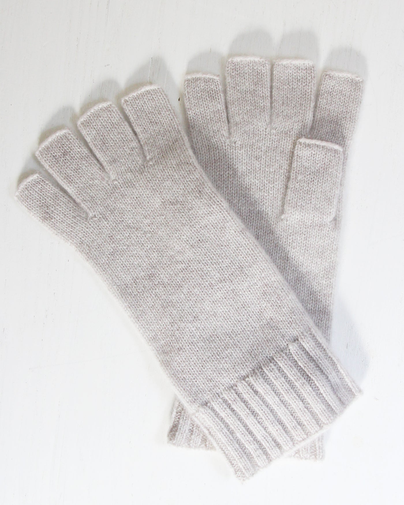 Latte Cashmere Fingerless Gloves