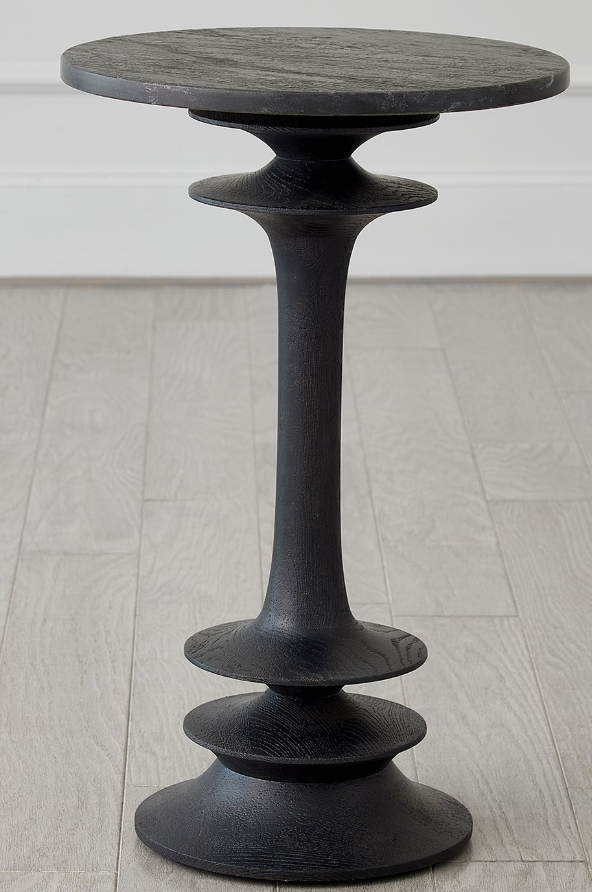 Matte Black Decorative Wood Side Table