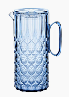 Textured Acrylic Pitcher with Lid, Blue