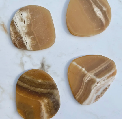 Dark Brown Onyx Coasters, Set of 4