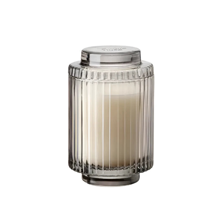 11oz Ribbed Glass<br>Candle with Lid<br>Bora Bora