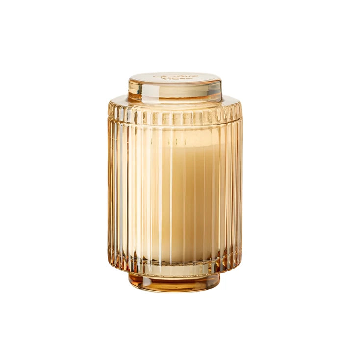 11oz Ribbed Glass<br>Candle with Lid<br>Tahitian Lychee