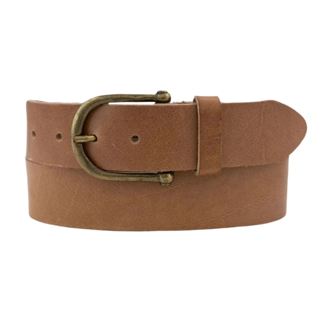 Chunky Taupe Leather Belt