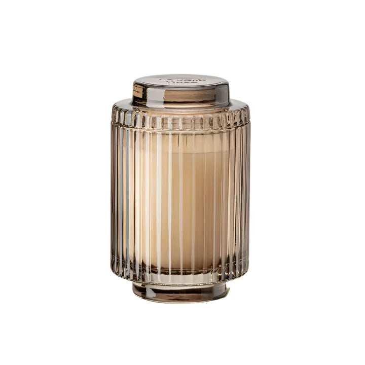 11oz Ribbed Glass<br>Candle with Lid<br>Island Coconut