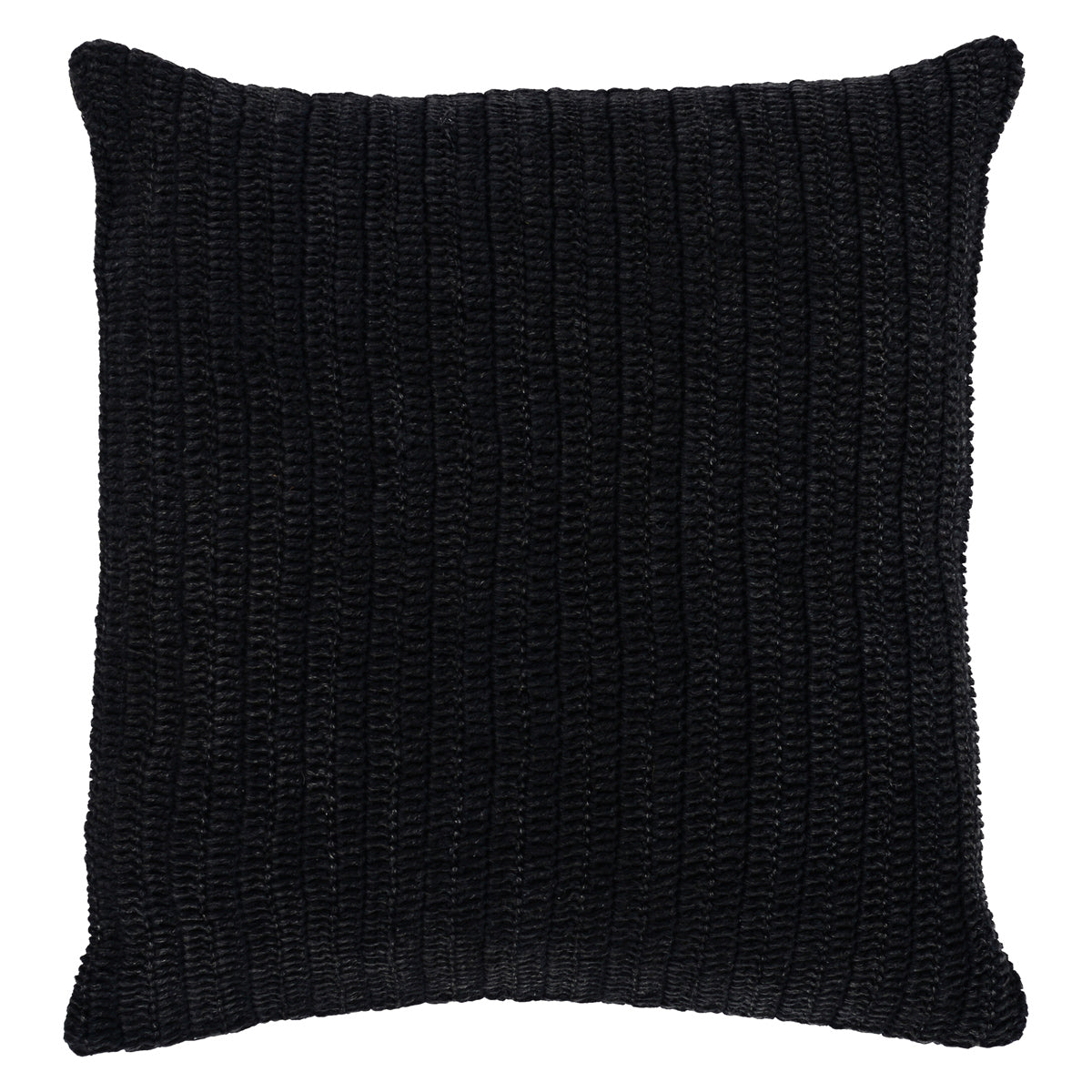 Black Square Woven 22x22 Pillow