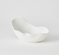 Small Abstract Matte White Bowl